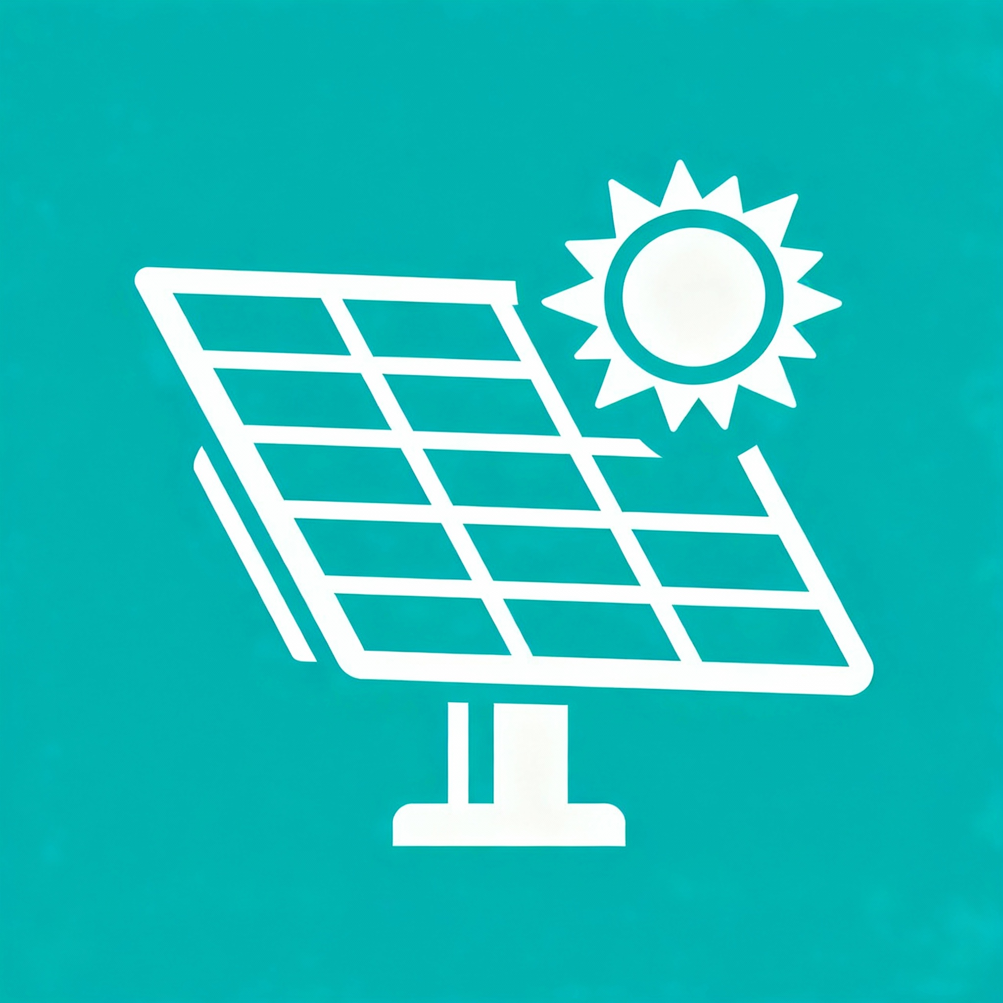 Solar power installation design icon
