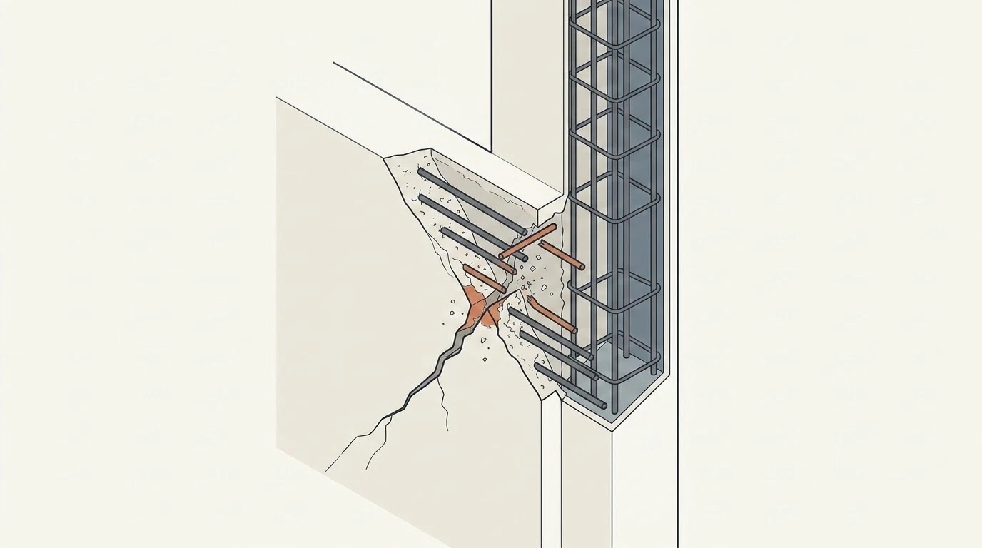 Cracked concrete structure showing a common structural failure caused by poor construction quality